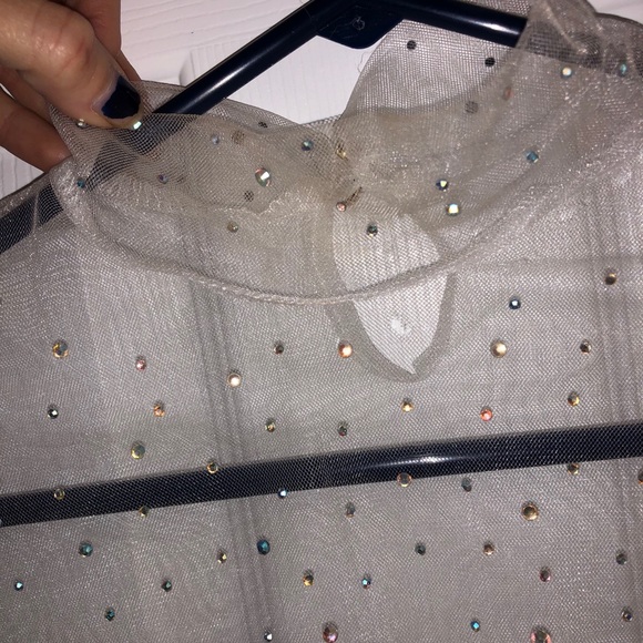 Sheer Rhinestoned Party Top - Picture 4 of 8
